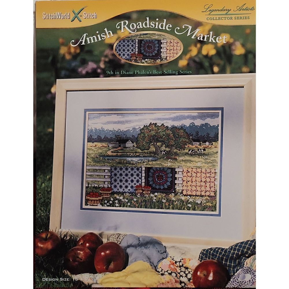 StitchWorld X-Stitch~Amish Roadside Market~ Collector Series Cross Stitch Leafle